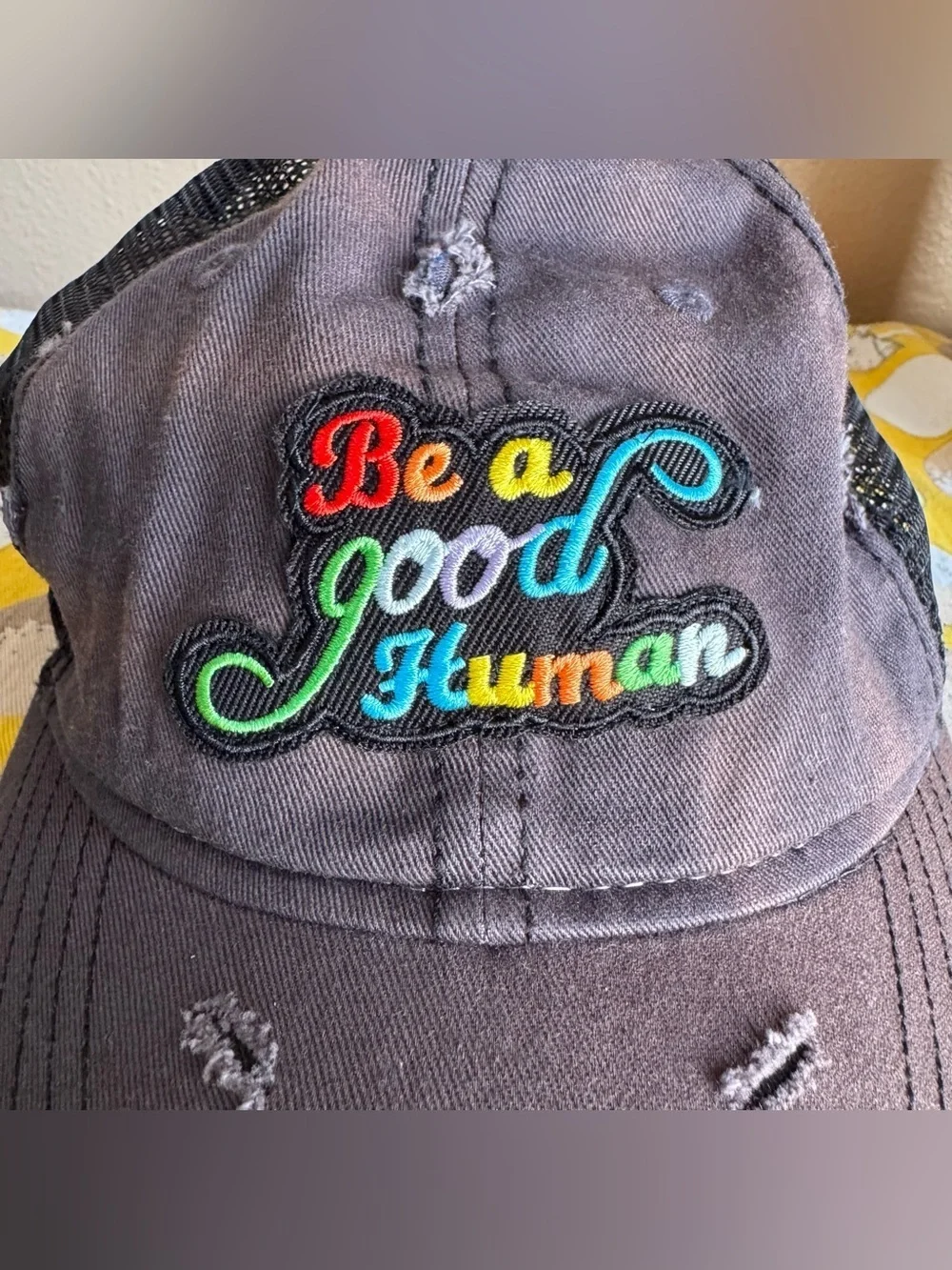 Sportsman Be a Good Human distressed baseball hat